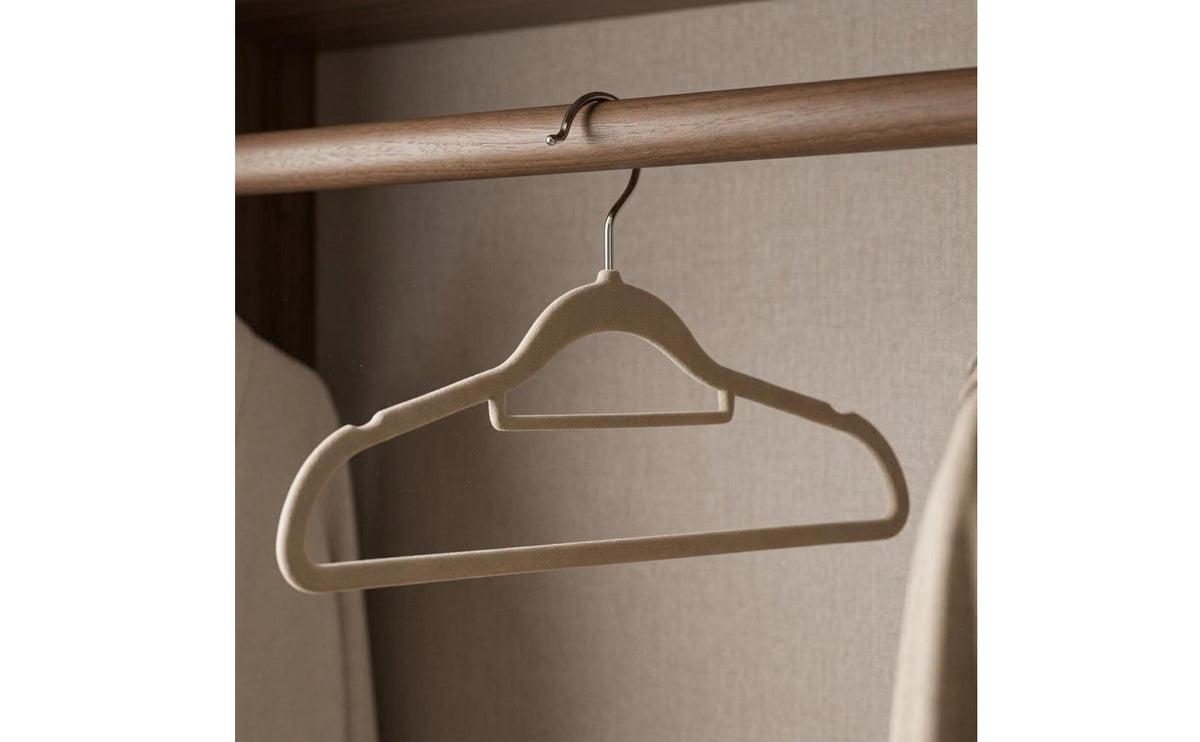 Flocked Hanger Wide Support Frame Wardrobe Organizer Long-Lasting