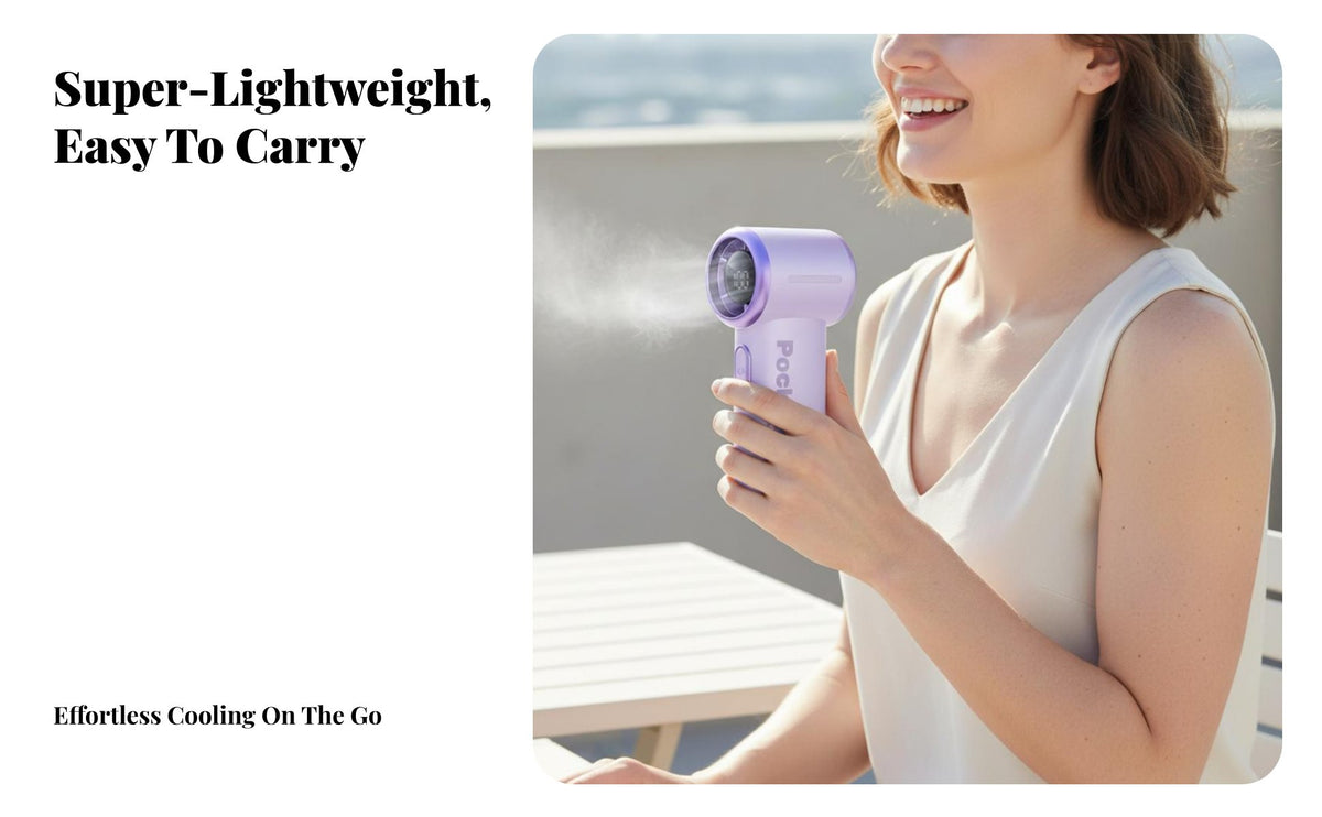 Long Battery Life Handheld Turbine Fan Portable Design Mini High Speed Fan Quiet Operation for Travelers, Commuters, Outdoor, Camping, Beach