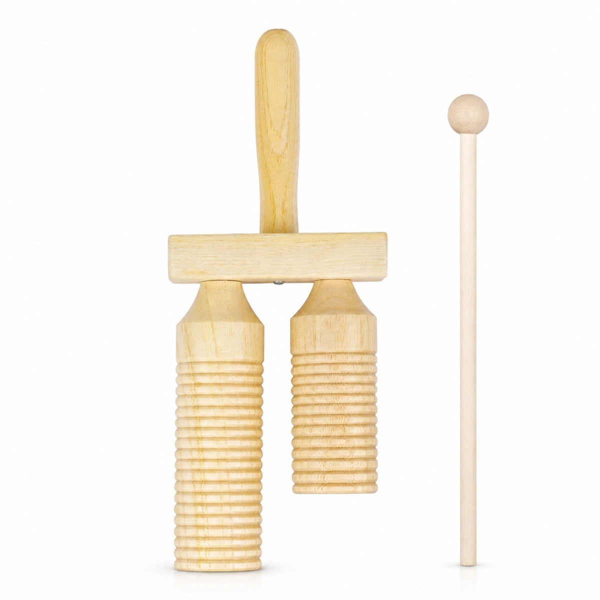 Wood Block with Striker Rhythmic Wood Block with Mallet Rhythm Instrument Natural Guiro Long-Lasting for Children, Classroom