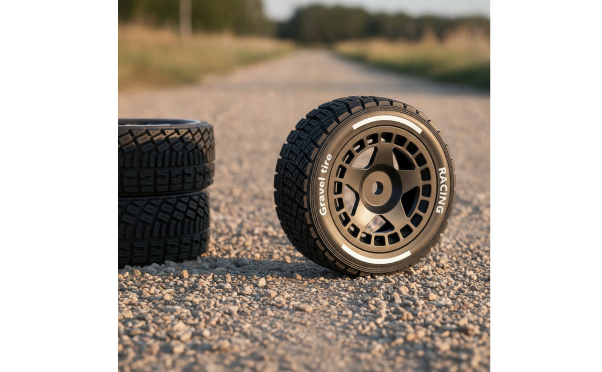 1/14 RC Car Tire with rims RC Gravel Tire for Model Builders