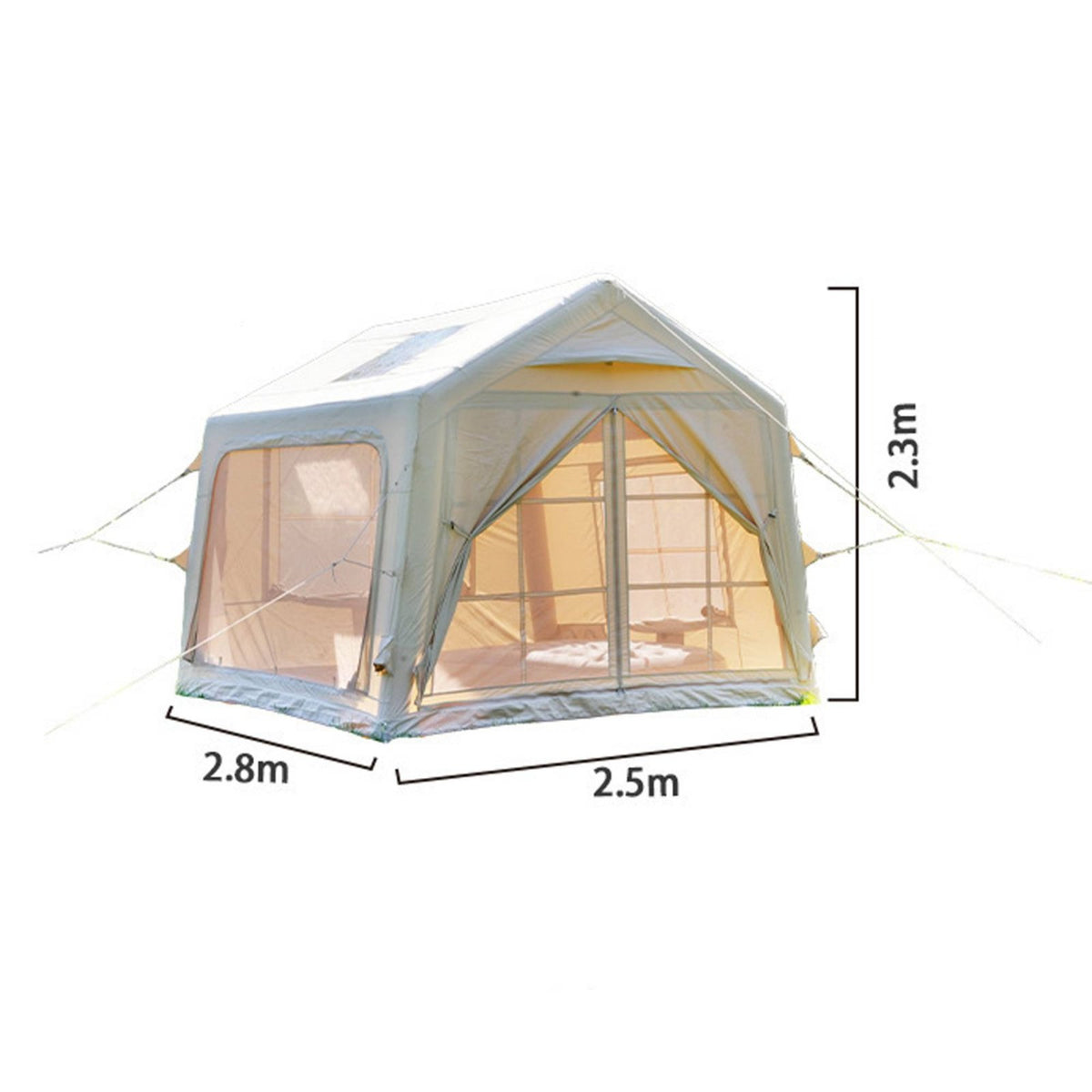 Spacious Interior Quick Setup Air Tent Waterproof Inflatable Camping Tent 4-8 Person Capacity House Design Outdoor Shelter Windproof for Families, Groups, Festivals, Backyard