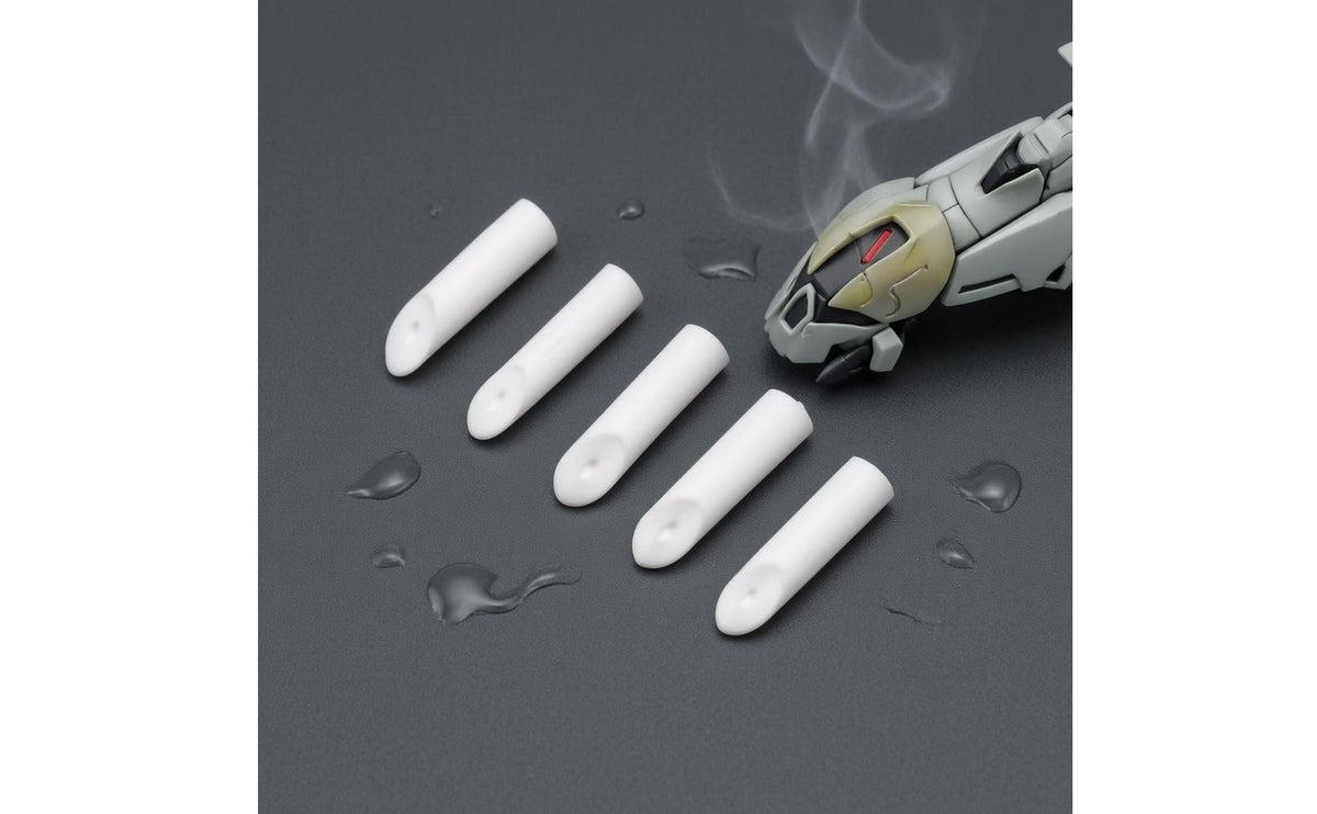 5 Pieces Model Cleaning Head Hollow Fit Replacement Wiping Tip White Hobby Part for Paint Cleanup