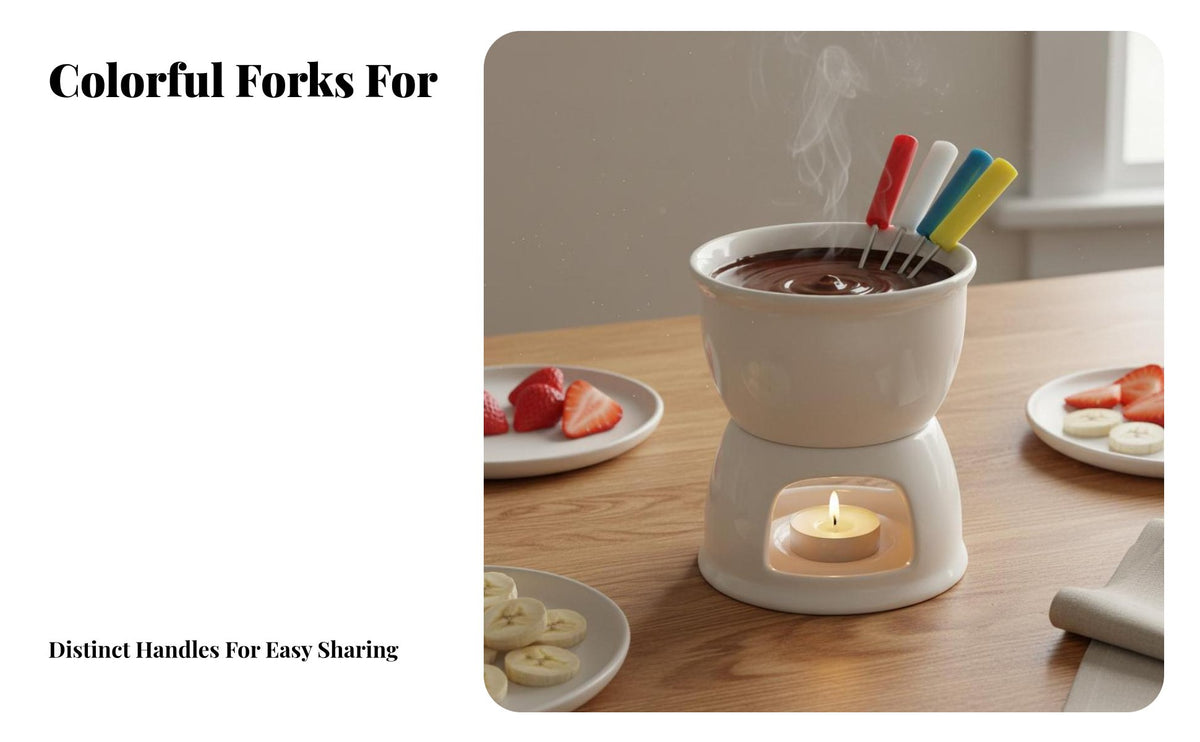 Ceramic Chocolate Fondue Pot Versatile Tealight Fondue Warmer Ceramic Cheese Melter Small DIY Candle Melter