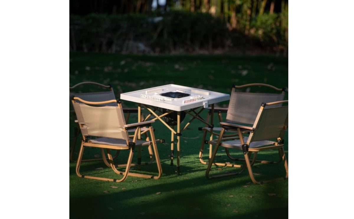 Recessed Play Area Folding Table Cross-Brace Supports Height-Adjustable Table Metal Legs Furniture Foldable for Leisure, Outdoor