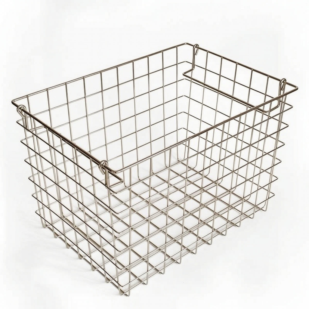 Open-Grid Metal Wire Basket with Handle Easy to Carry Wire Shopping Basket with Handle Strong Long-Lasting for Kitchen