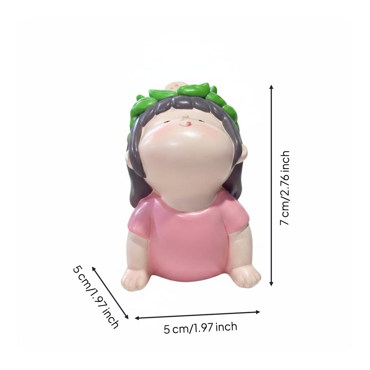 Stretching Silhouette Figurine Pink Outfit Cartoon Stretching Figurine Compact Home Decoration