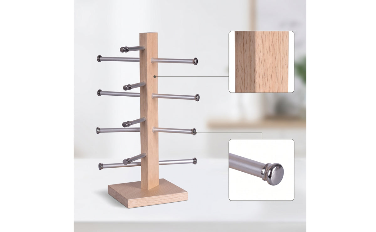 Wooden Eyeglass Display Rack Desktop Eyewear Display Stand Freestanding Glasses Holder Stand Upright for Retailers, Collectors, Countertop, Retail Store, Optical Shop
