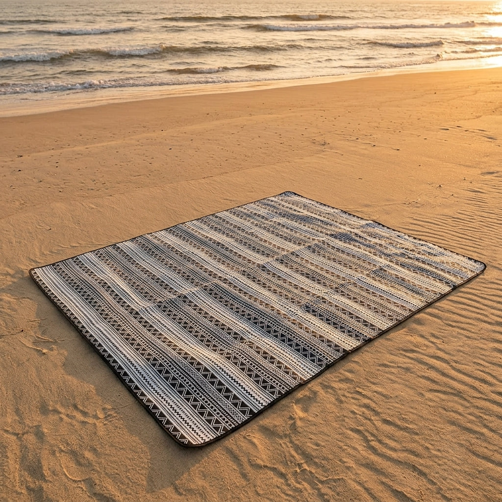 Picnic Blanket and Camping Mat for Family Outings, Waterproof Thickened Oxford Cloth Material, Machine Washable Beach Blanket, Portable Beach Mat