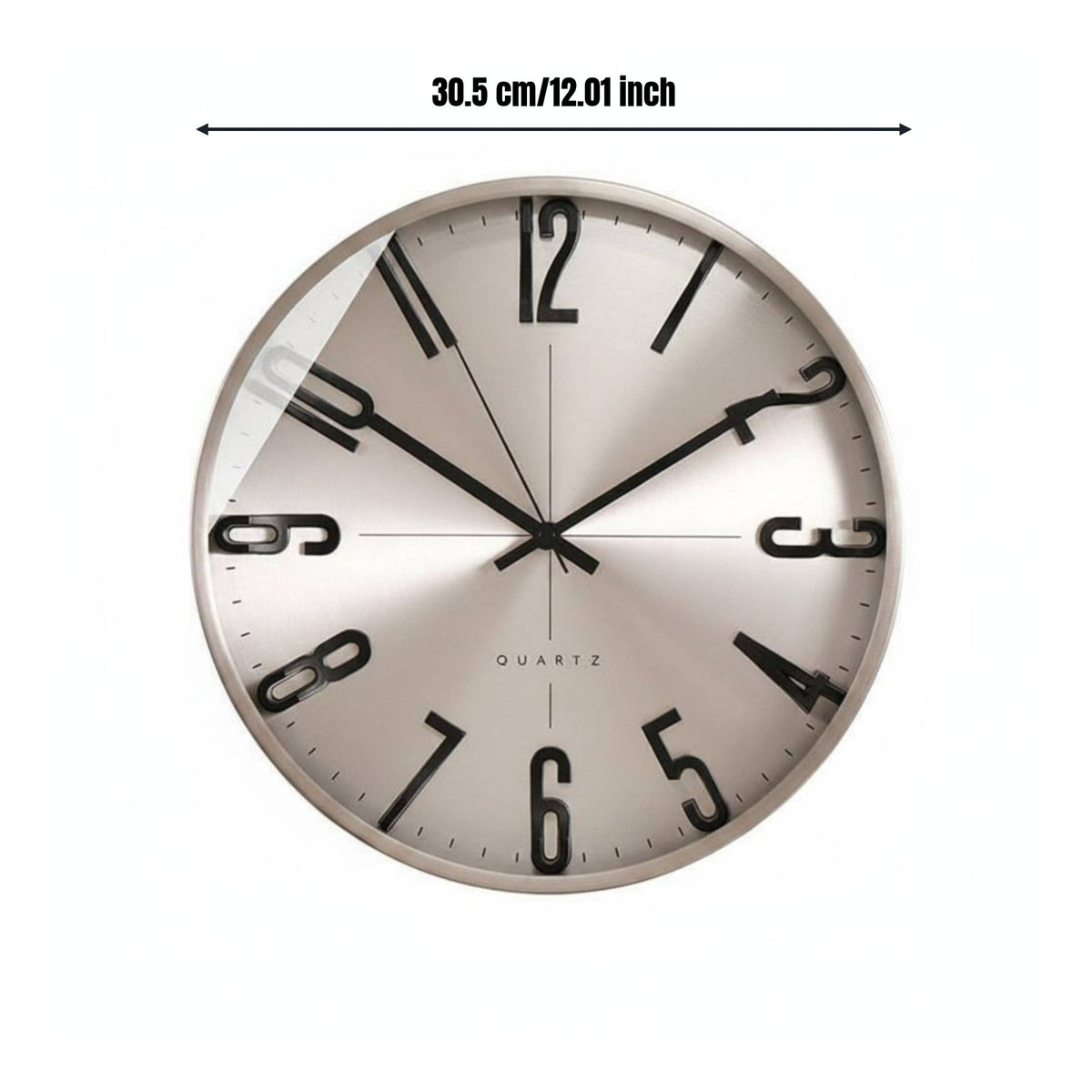 Minimalist Wall Clock Noiseless Mechanism Stainless Steel Clock Radio Controlled House Decoration for Bedroom