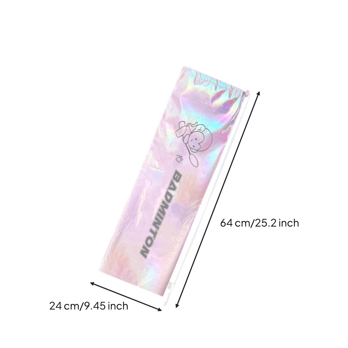 Holographic Badminton Racket Bag Iridescent Badminton Racket Pouch Glossy Finish