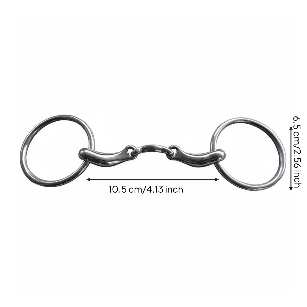 Rust Resistant Stainless Steel Horse Bit Curved Link Loose Loop Snaffle Long-Lasting Loop Snaffle Bit Easy to Clean for Riders, Trainers, Training
