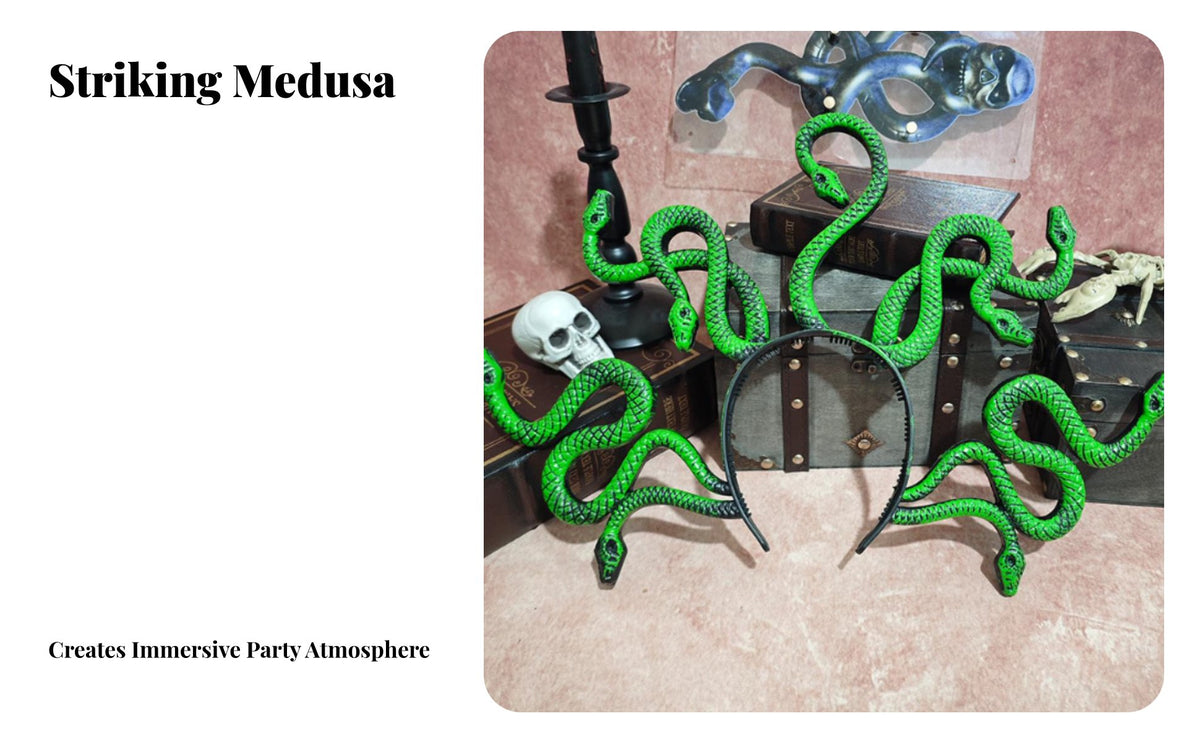 Gorgon Headband Mythological Theme Gorgon Headpiece Gorgon Headdress Cosplay Prop Snake Headpiece Scary Design