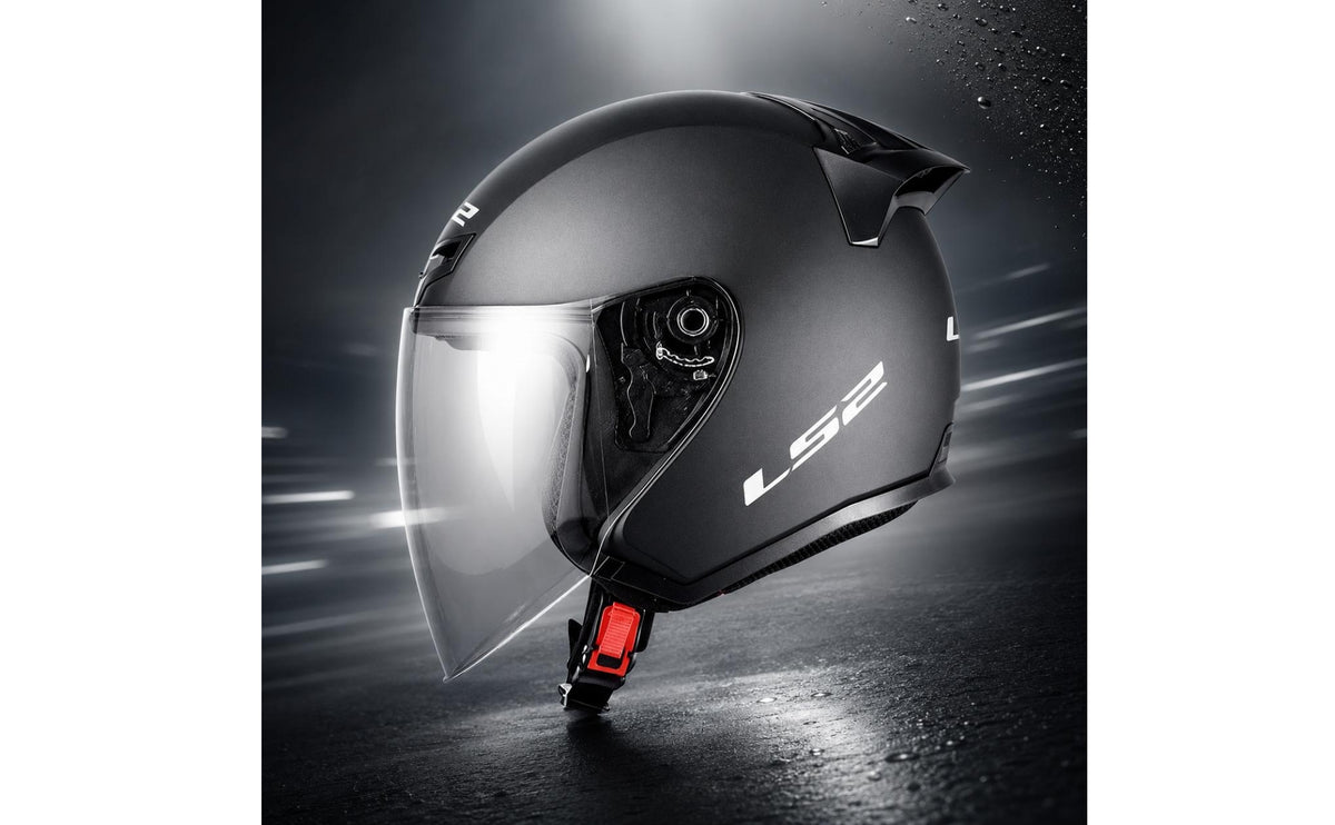 Open-Face Helmet Quick-Disconnect Buckle Half-Helmet Clear Visor Vehicle Gear