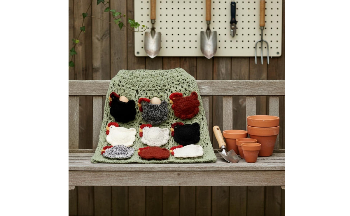 Crochet Egg Gathering Apron Farmhouse Crochet Egg Collecting Apron Openwork for Rural Farm, Home