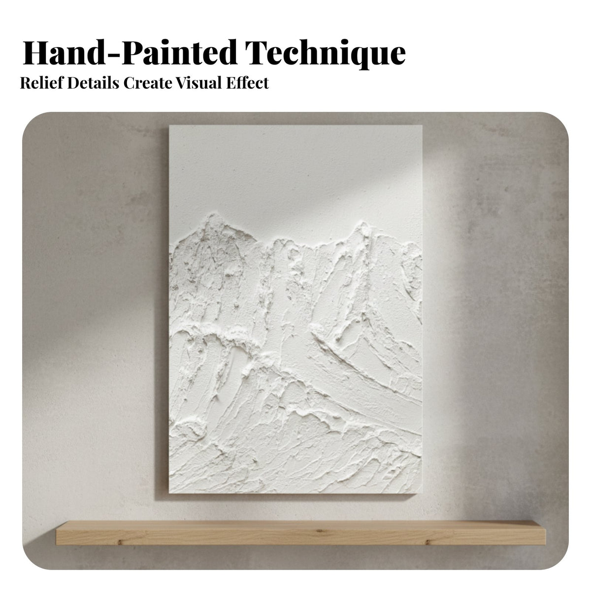 Easy to Hang Wabi-Sabi Wall Decor Lightweight 3D Textured Painting Fade Resistant Textured Wall Art for Interior Designers, Business Owners, Office Workers, Living Room, Bedroom, Entryway, Hallway