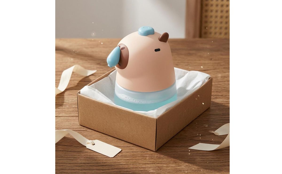 Water Resistant Automatic Foaming Soap Dispenser Translucent Reservoir Capybara Soap Dispenser 15-Second Timer Bathroom Accessory