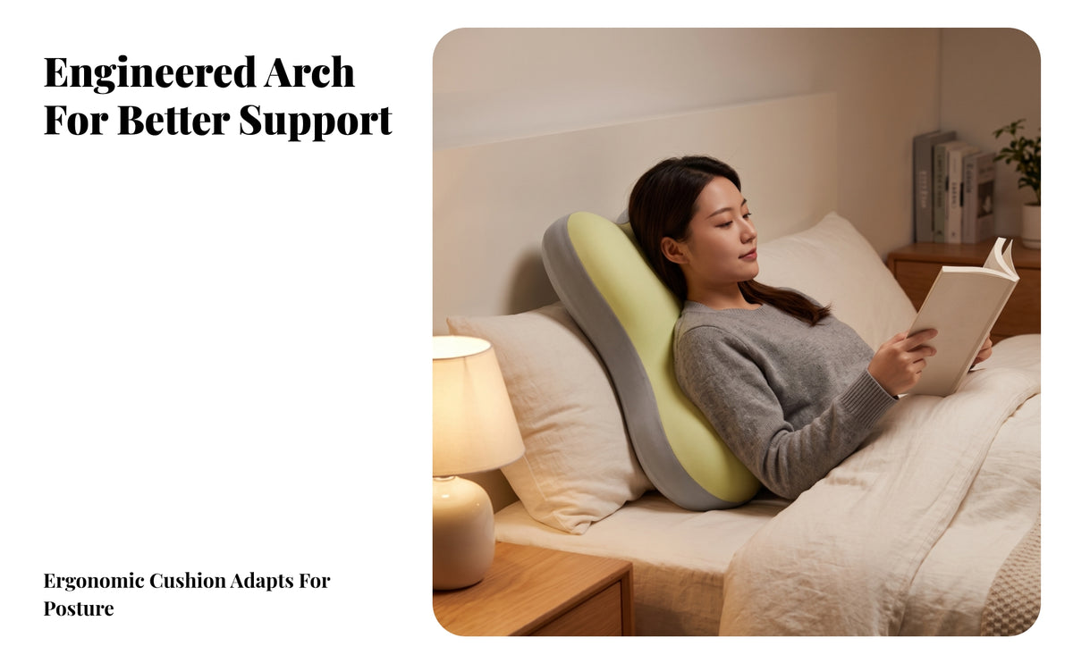 Memory Foam Bed Back Cushion | Cooling Silk material, Wedge Cushion with Washable Cover, for Sofa