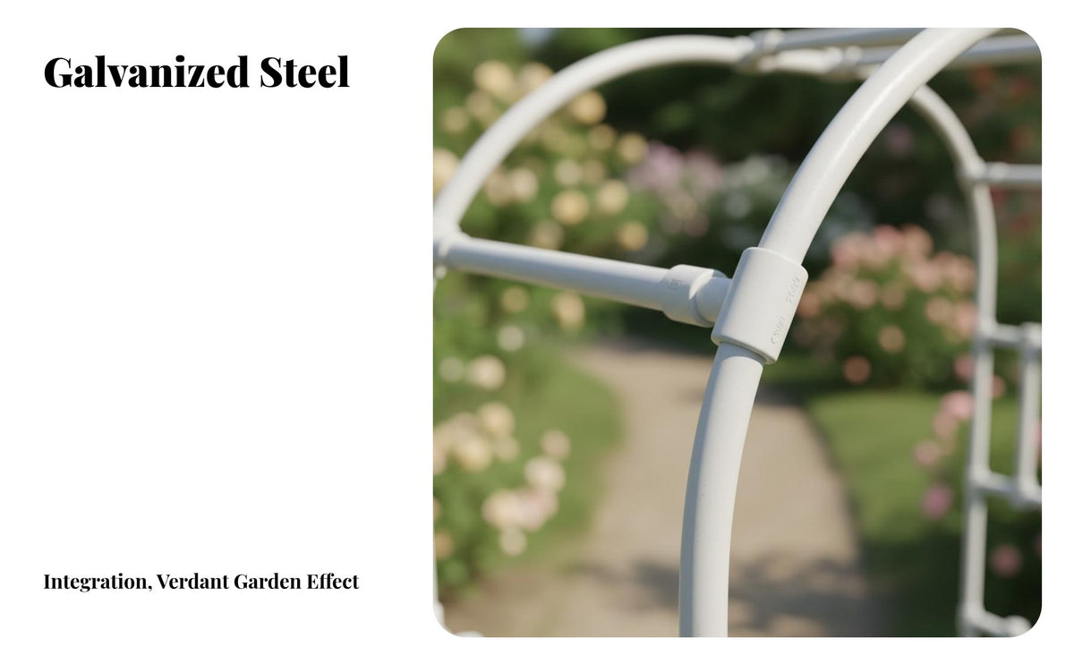 Garden Arch Trellis Coated Steel Climbing Plant Archway Weather-Resistant Rose Arch Frame for Gardeners, DIY Enthusiasts, Balcony, Yard, Patio