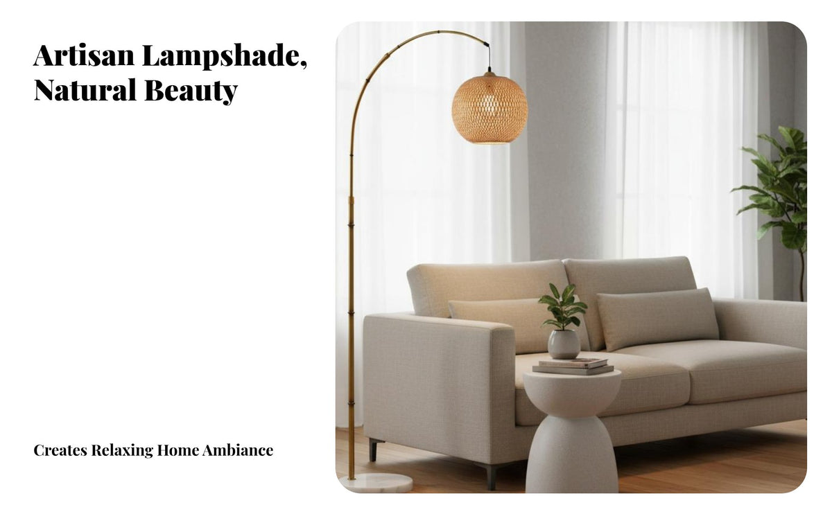 Japanese Design Bamboo Fishing Lamp Nordic Design Rattan Shade Floor Lamp Height Adjustable Foot Switch for Interior Designers, Homeowners, Renters, Bedroom, Living Room, Reading Nook, Hotel Lobby