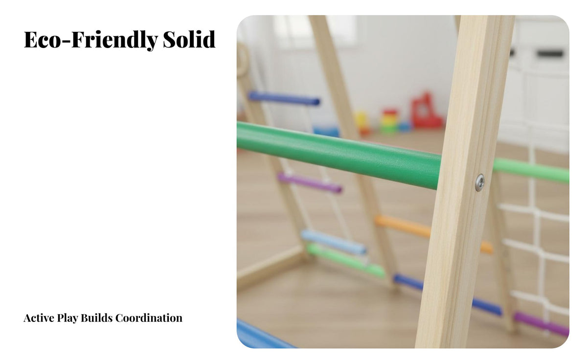 Indoor Slide Swing Playset Solid Wood Construction Young Child Playset with Slide and Swinging Feature Young Child Climbing Frame for Kids