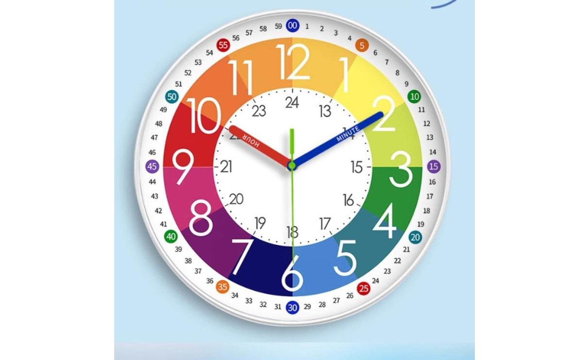 Kids Analog Teaching Children's Learning Timepiece Minute Markings Children's Learning Children's Learning Timepiece Three Hands