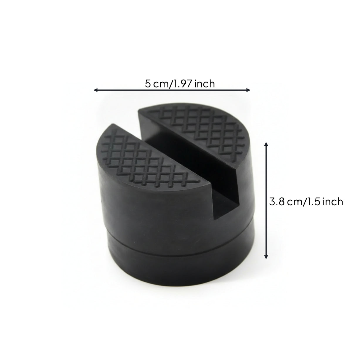Crosshatched Shock-Absorbing Jack Pad Black Rubber Jack Pad Cushioning Pinch Weld Adapter Non-Slip