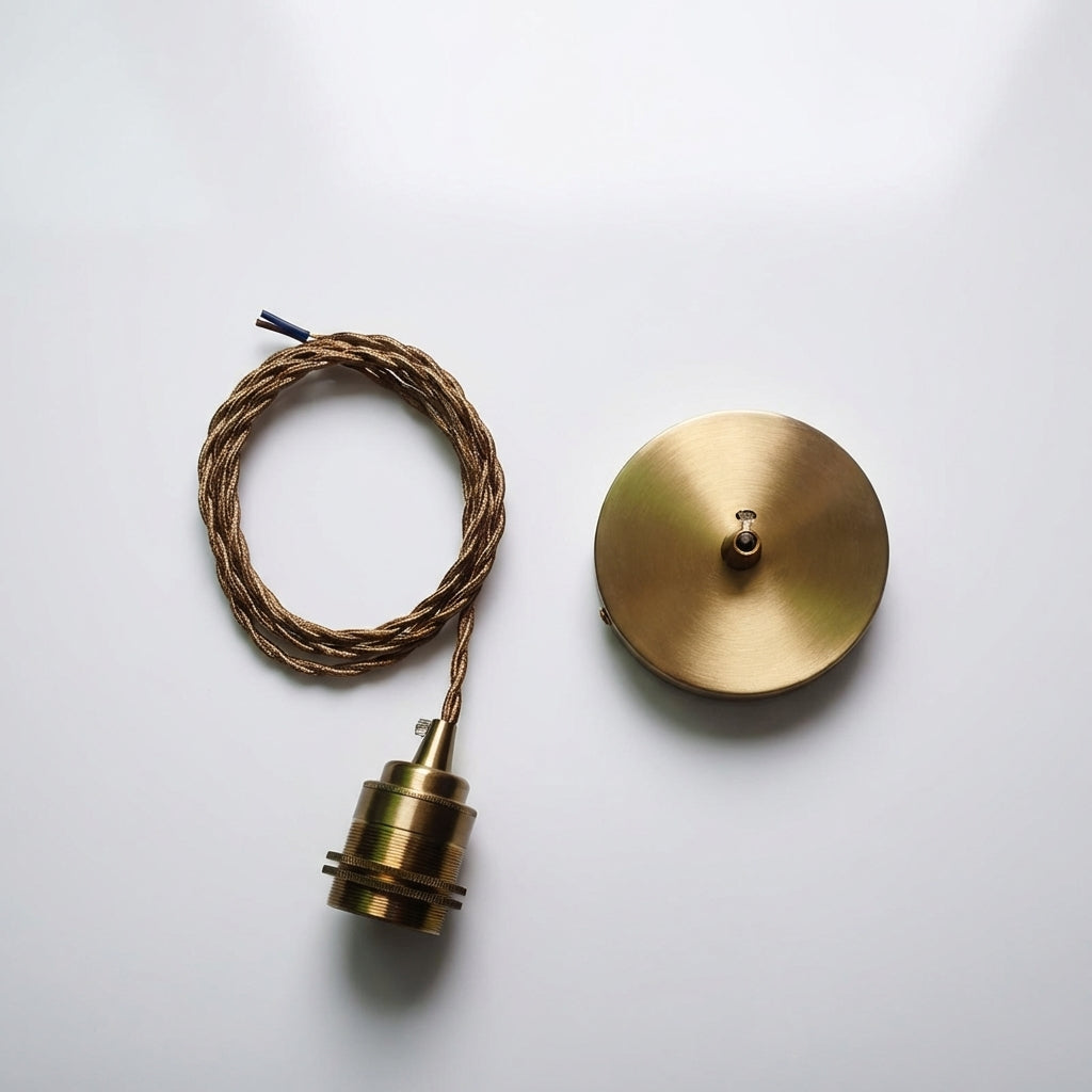 Ceiling Light and Pendant Light Fitting with Switch, Brass Ceiling Pendant Light Fitting, Dining Room Lights Ceiling Hanging Lights, 220V E27