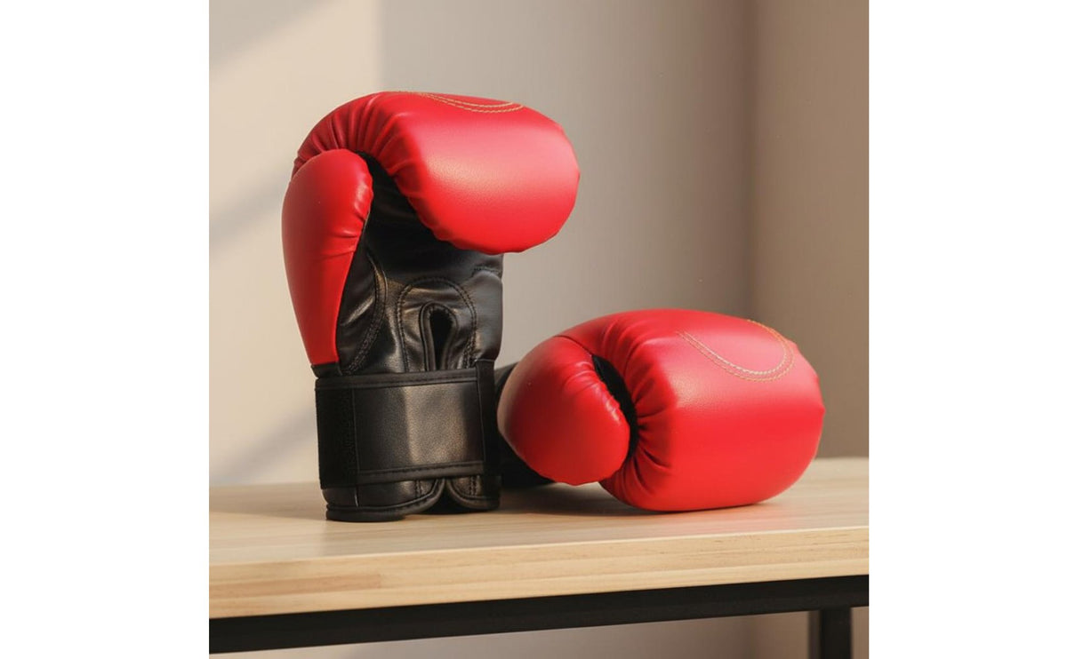 PU Leather Half Finger Boxing Gloves Adjustable Wrist Support Half-Finger MMA Gloves Multi-Layer Padding Padded Striking Pad Mitts Secure Fit for Adults, Kids, Beginners, Gym, Fitness