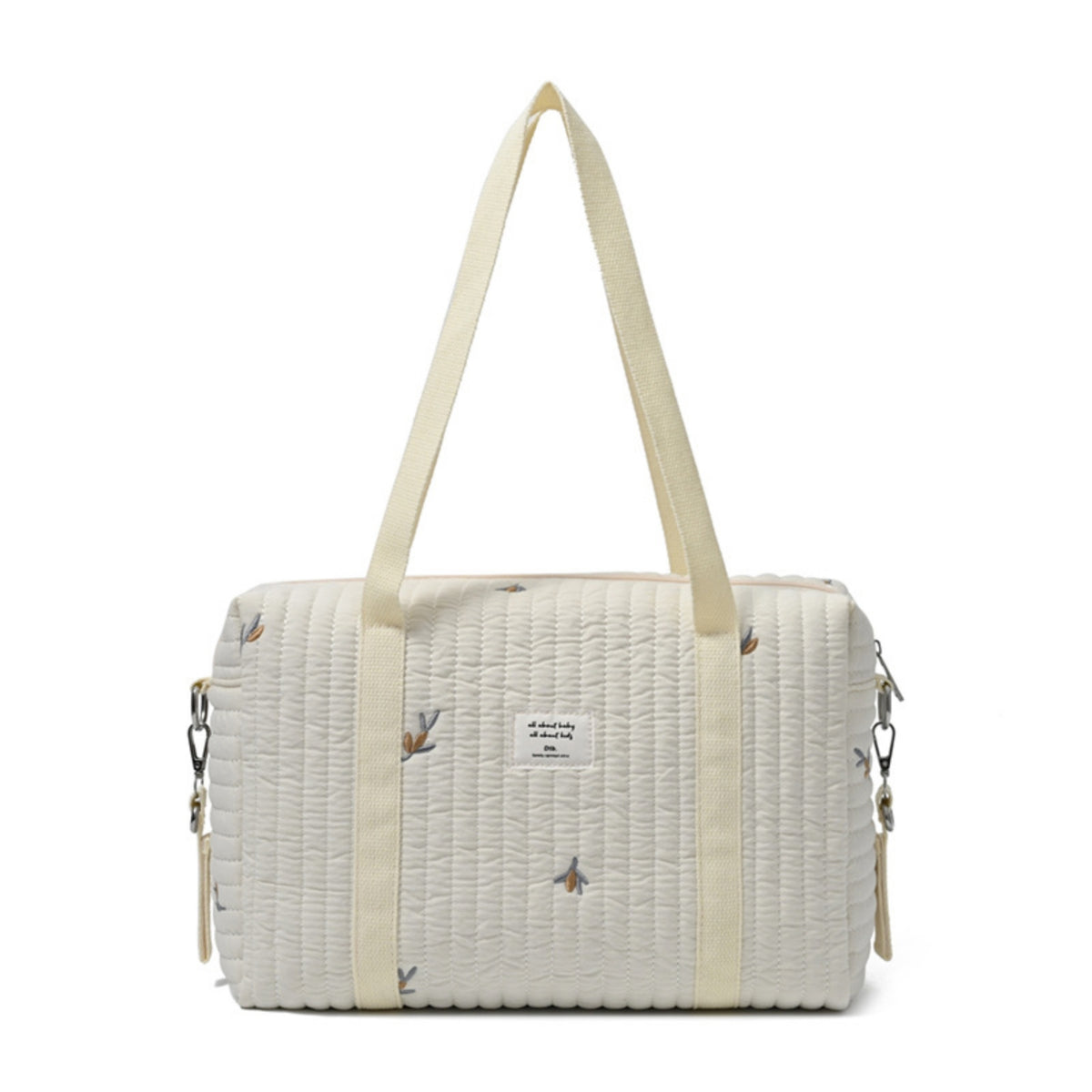 Padded Diaper Tote Roomy Quilted Infant Tote Water-Resistant Diaper Bag for Parents, Pram