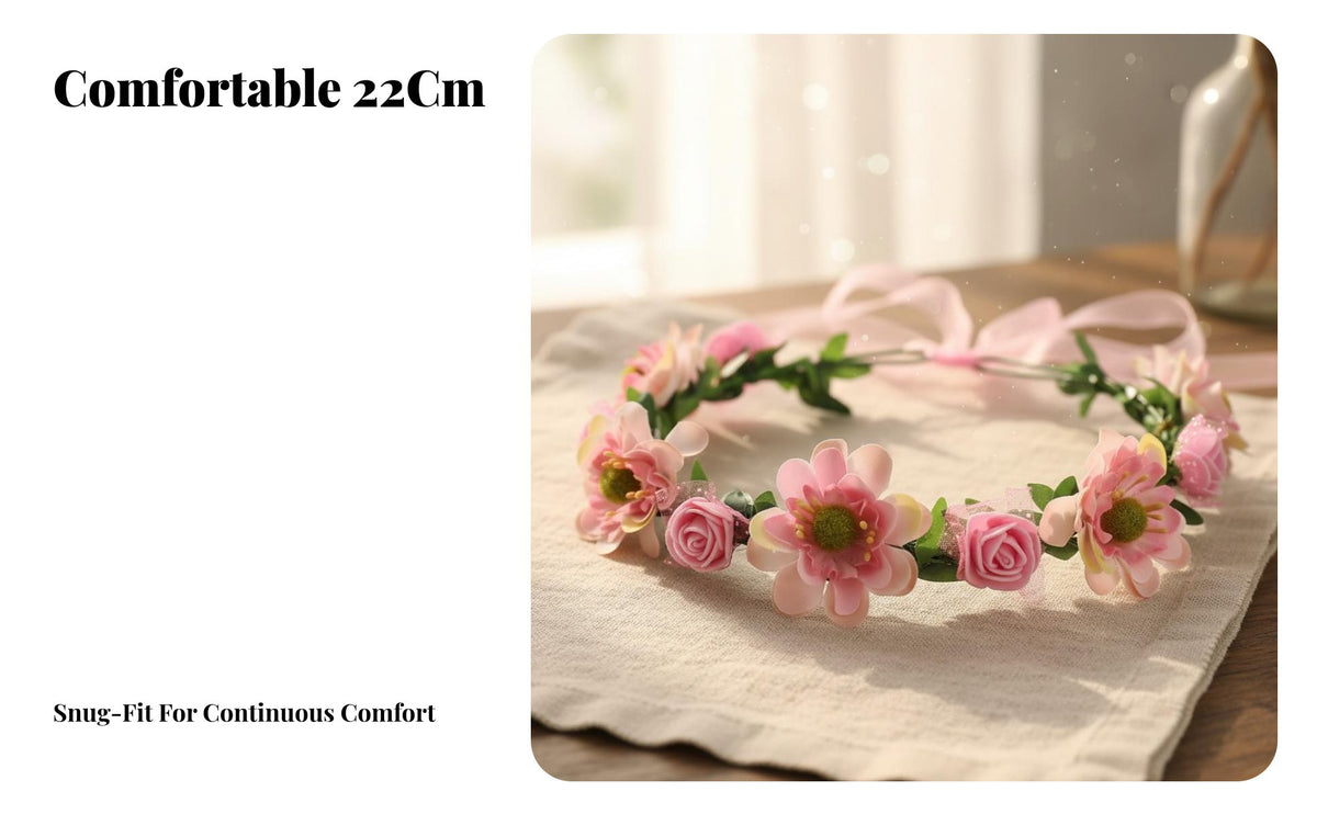 Bohemian Flower Crown Headpiece, Floral Headband, Beach, Bride, Kids, Performance Accessory