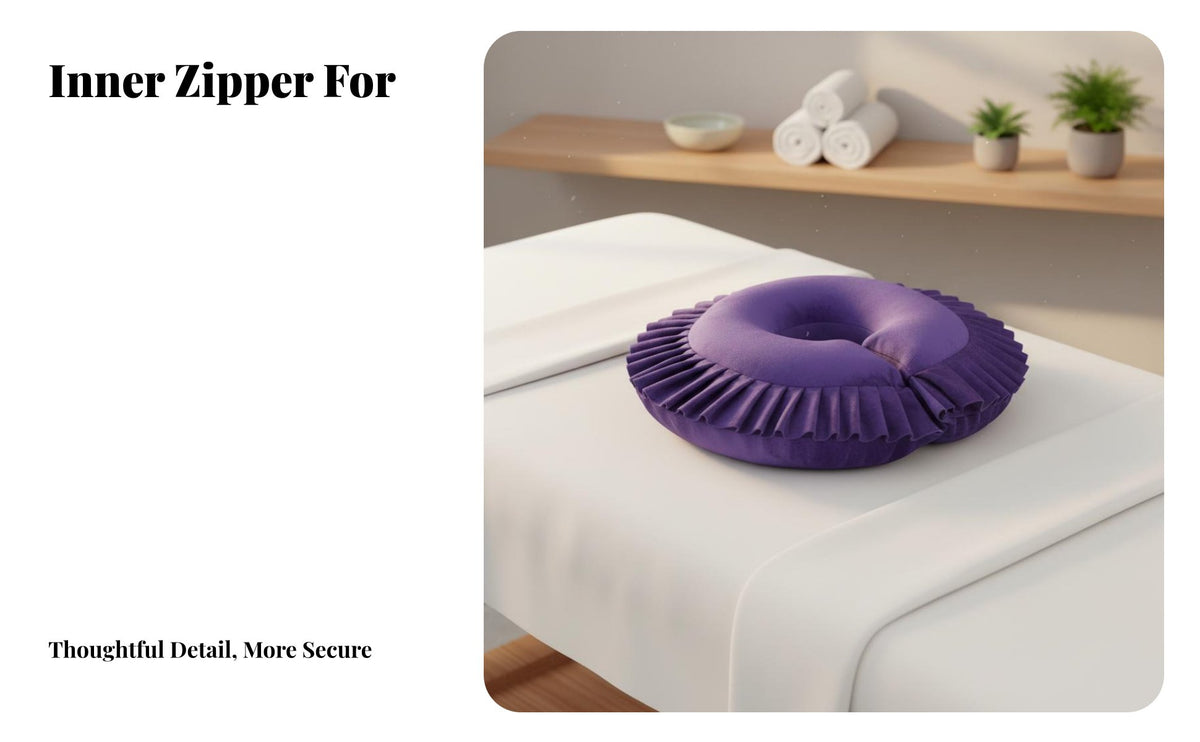 Removable and Washable Cover U-Shaped Face Pillow Skin-Friendly Beauty Bed Face Cradle Ergonomic Support for Beauticians, Estheticians, Home