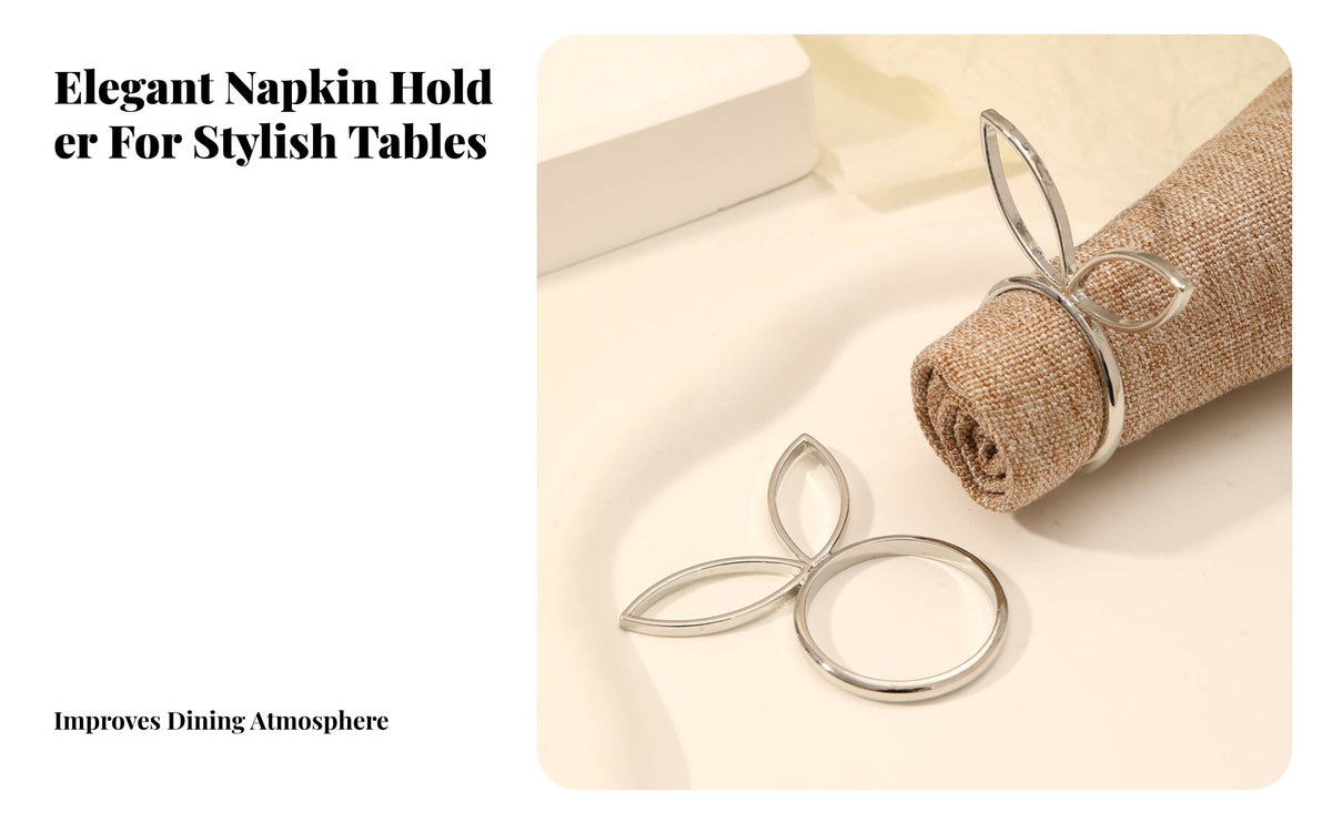 Bunny Napkin Holder Sturdy Alloy Easter Table Napkin Holder Festive Decoration Easter Serviette Buckle for Event Planners, Homemakers, Banquets