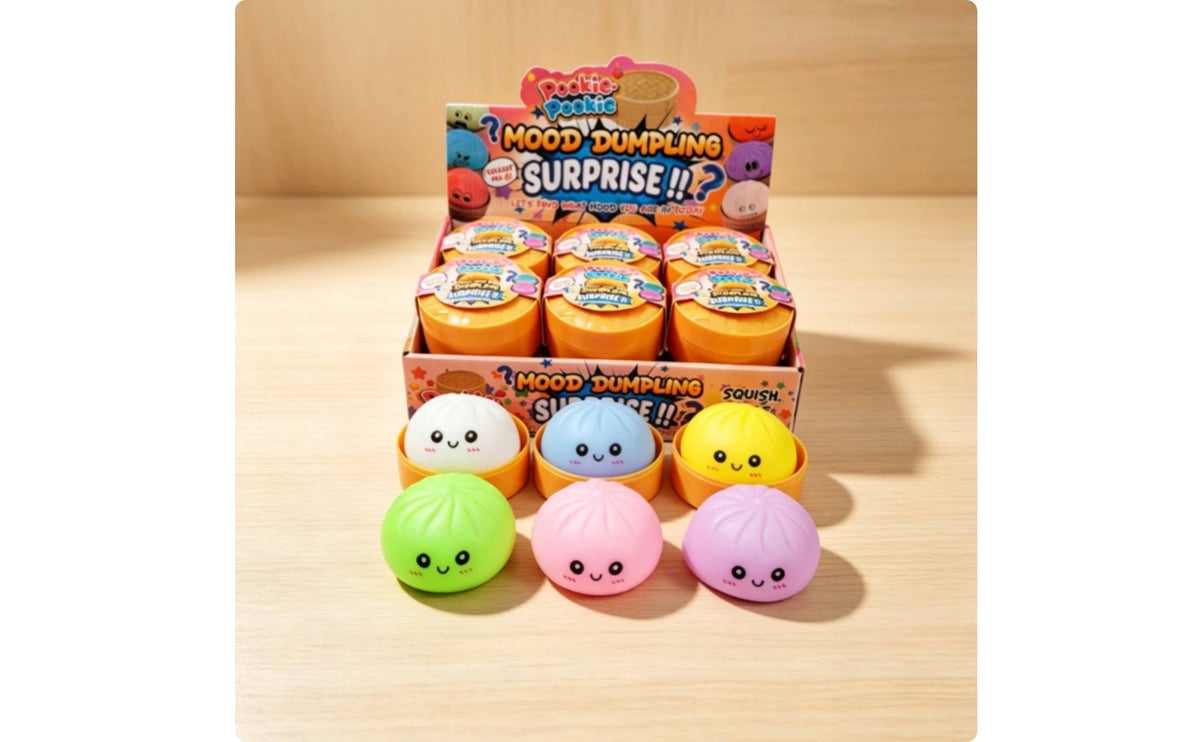 12 Pieces Light-up Squishy with Steamer Container Sensory Bao Bun Toy Compact Squishy Bun Portable for Students, Desk