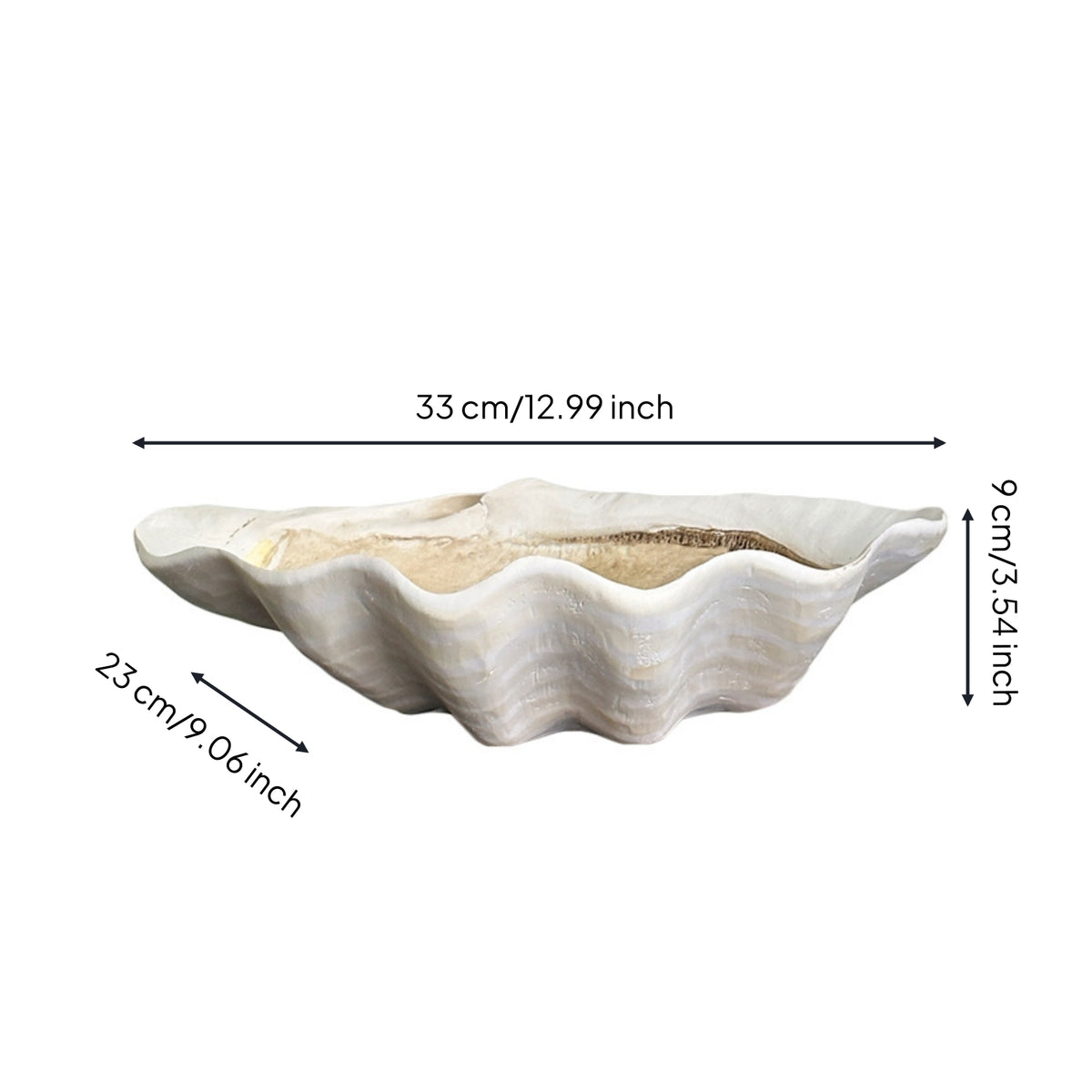 Clam Shell Bowl Coastal Shell Bowl Decor Sea-Inspired Scalloped for Home Decorators, Coffee Table, Entryway Console