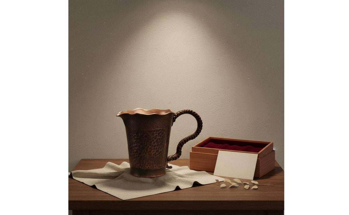 Copper Fairness Cup Long-Lasting Hammered Copper Tea Pitcher Reusable