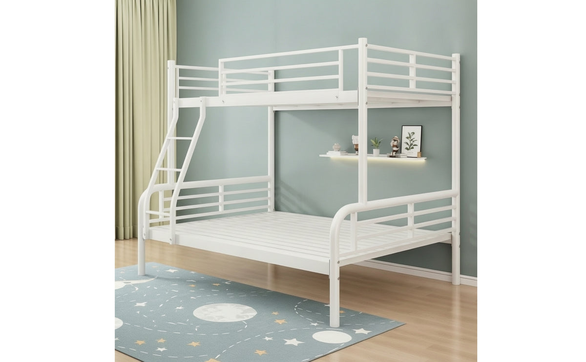 Space-Saving Metal Bunk Bed Sturdy Bunk Bed with Ladder Safe Easy Assembly for Teens, Bedroom