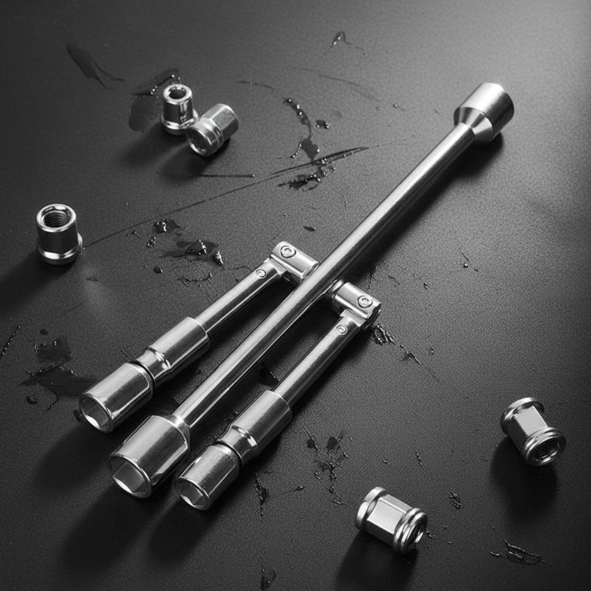 Folding Cross Wrench Space Saving Folding Lug Wrench Easy Storage for Mechanics