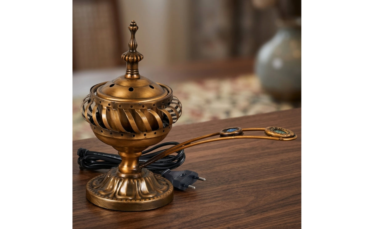 Electric Scent Burner Ornate Electric Scent Burner Traditional Electric Censer with Metal Holder for Home, Meditation, Tea Room