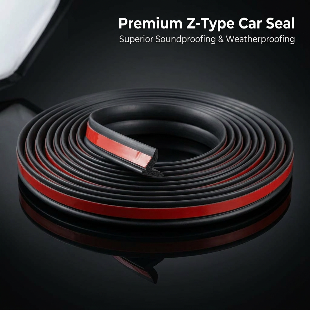 Car Door Seal Strip Waterproof for Trunk, DIY Car Weatherproofing, EPDM Z-Shaped Door Seal, Flexible Rubber Weatherstrip, Universal Fit Car