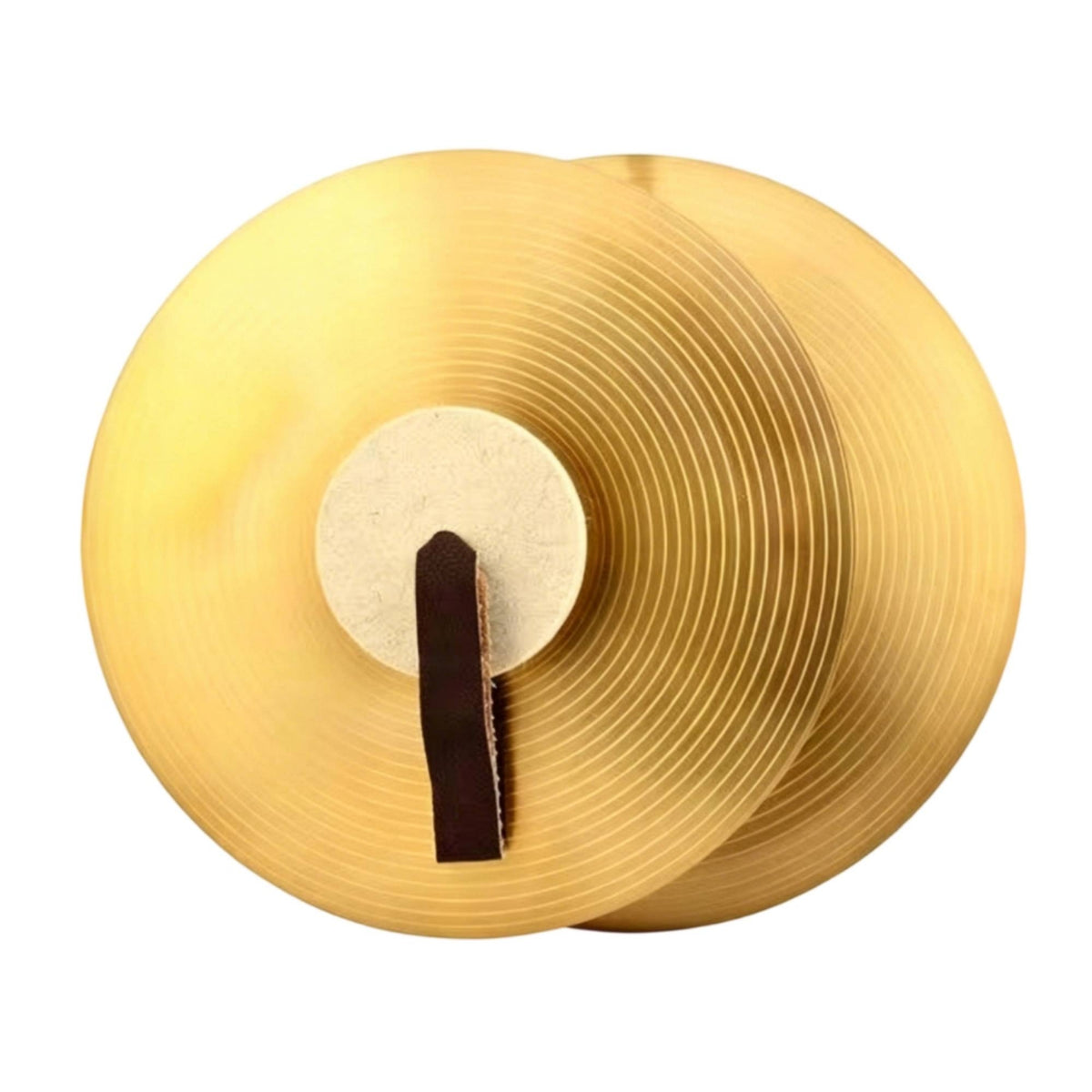 2 Pieces Loud Sound Brass Marching Cymbals Sturdy Metal Marching Cymbal Pair Polished Finish Brass Cymbal Pair Includes Straps for Students