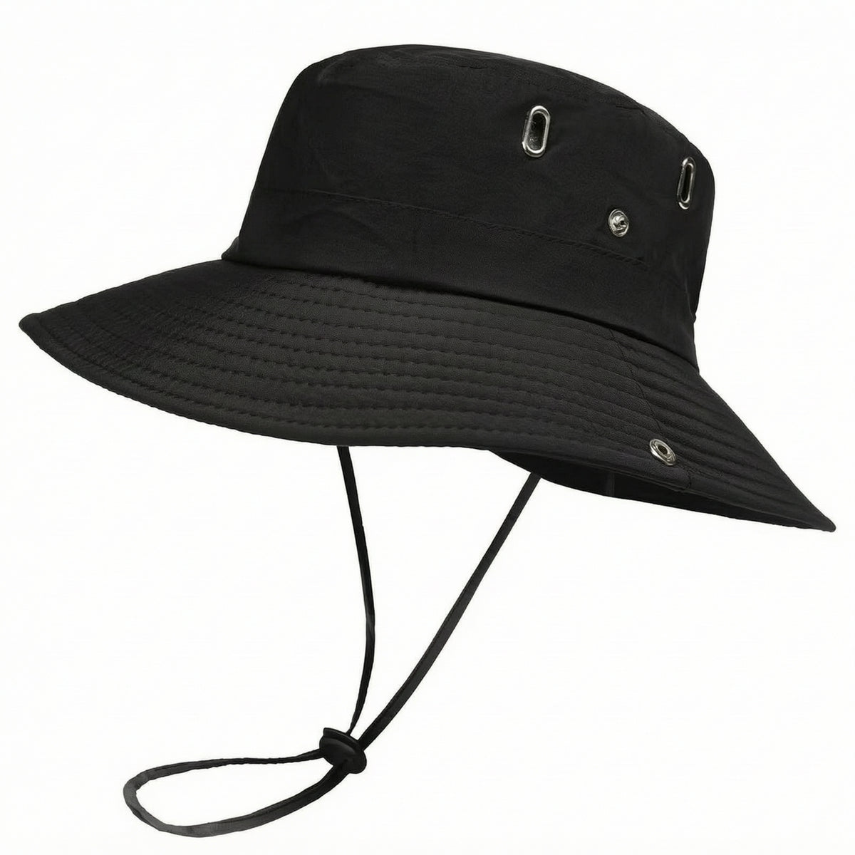 Fisherman Hat Wide Brim Sun Hat with Chin Strap Secure Fit Protection for Hiking, Travel