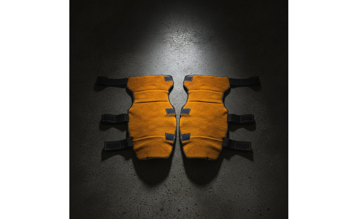 Heat-Resistant Metalworking Leg Guards | overlapping, Leather Leg Guards, for Metal Fabrication