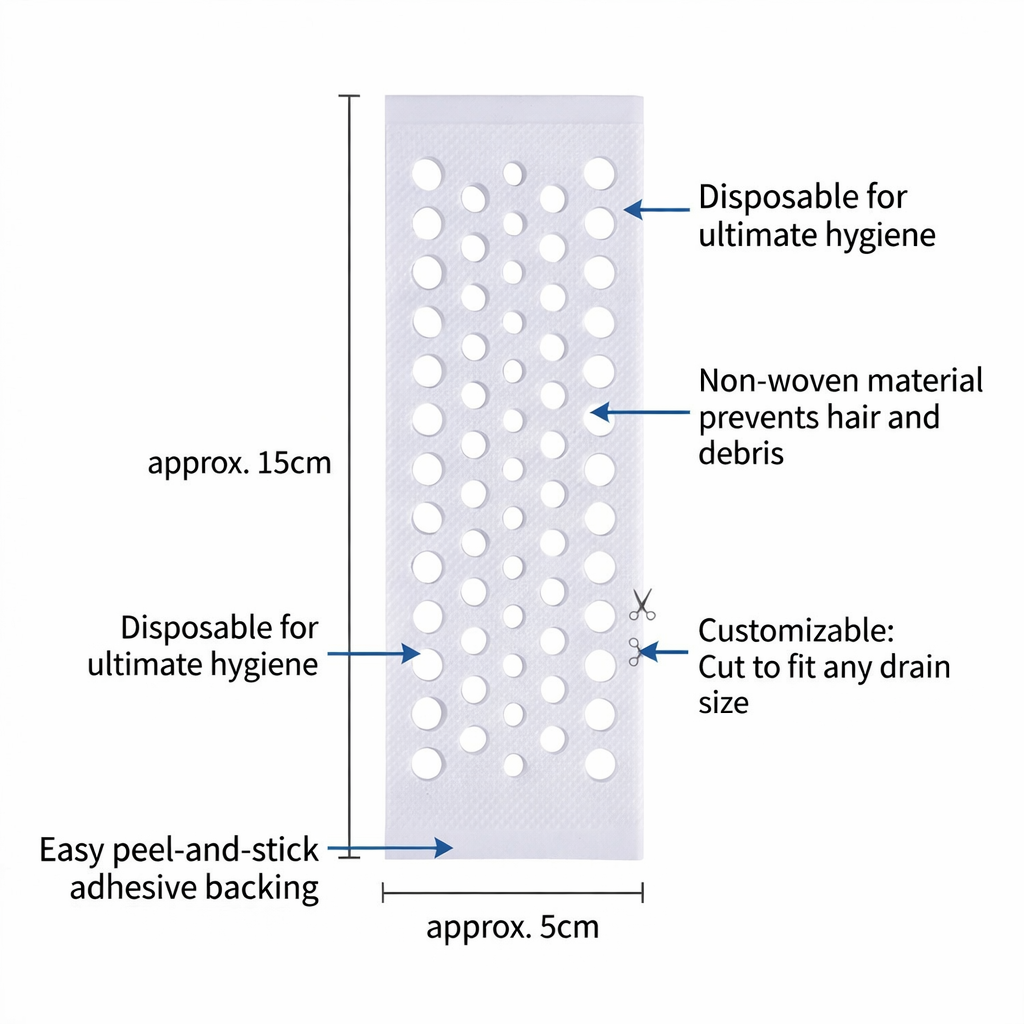 Floor Drain Stickers for Shower, Adhesive for Pet Owners, Nonwoven Sticker, 30 Count