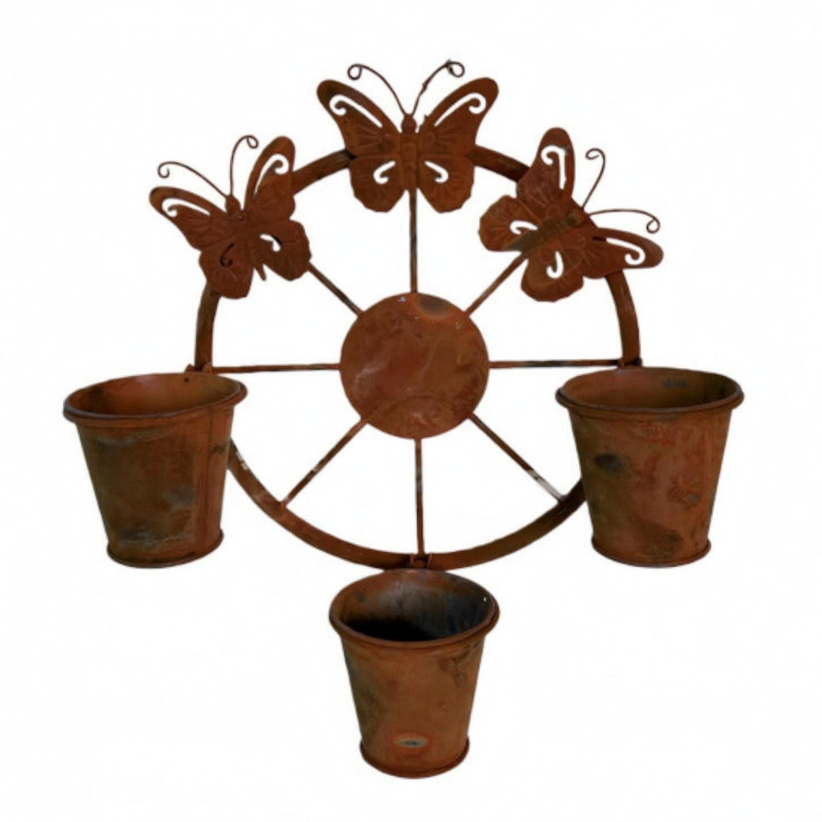 Metal Wall Planter Decor Openwork Butterfly Wall Planter Space-Saving Decorative Steel Butterfly