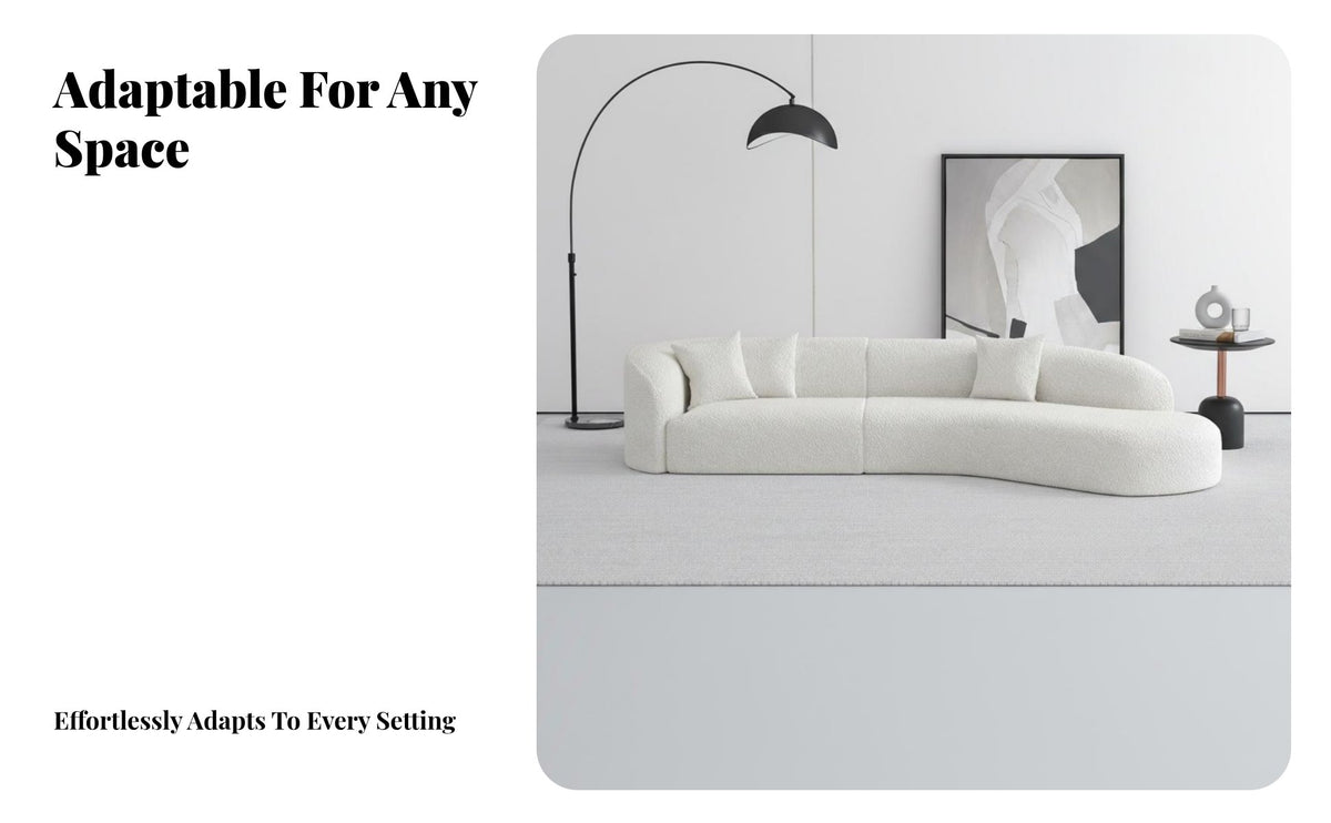 Semicircular Sofa Italian influenced Couch Curved Home Styling Furnishing for Interior Designers, Business Owners, Living Room, spa, Reception Area