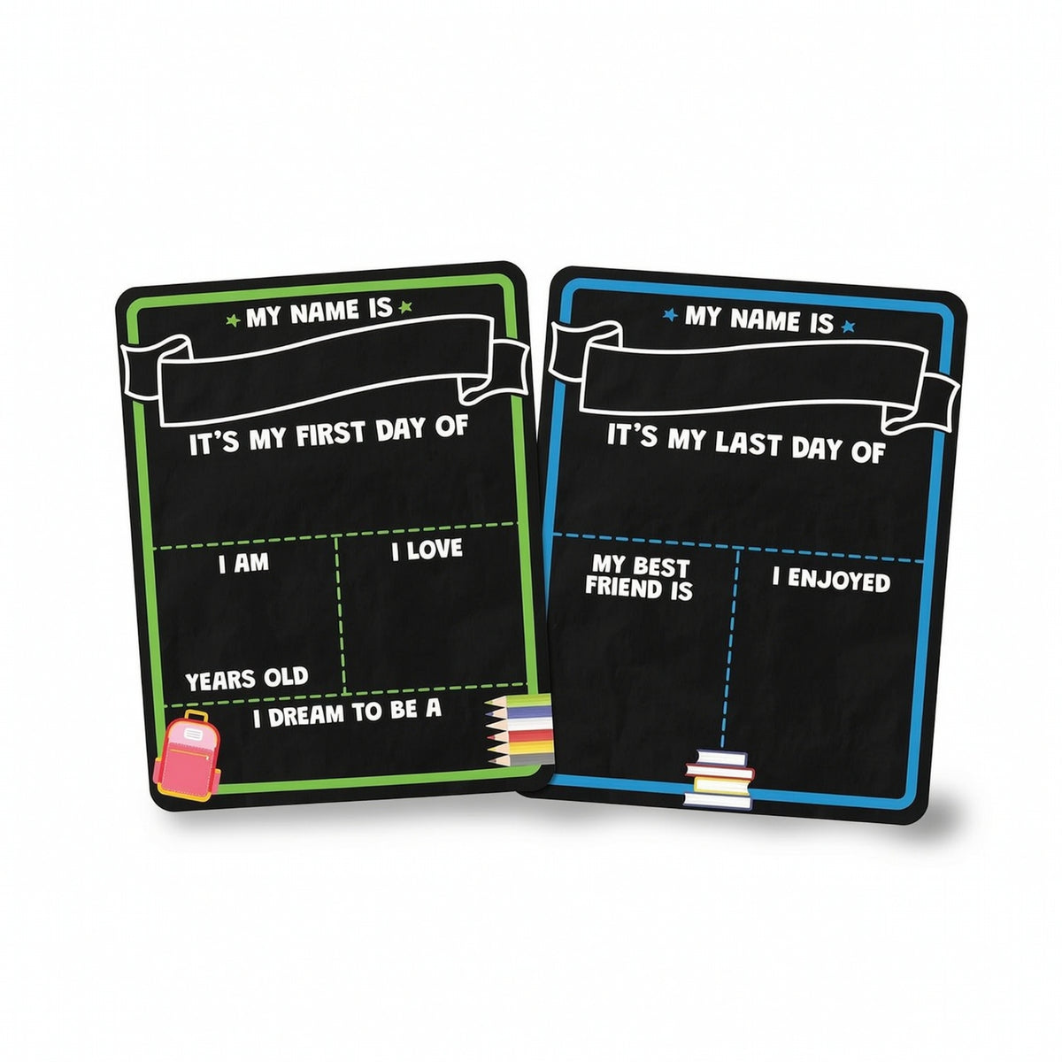 Milestone Chalkboard Double-Sided First Day and Last Day of School Chalkboard Milestone Board Reusable for Parents, Classroom