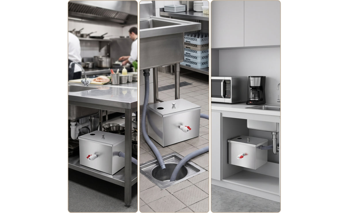 Stainless Steel Oil Separator Efficient with Control Fitting Resistant Oil Water Separator for Restaurants