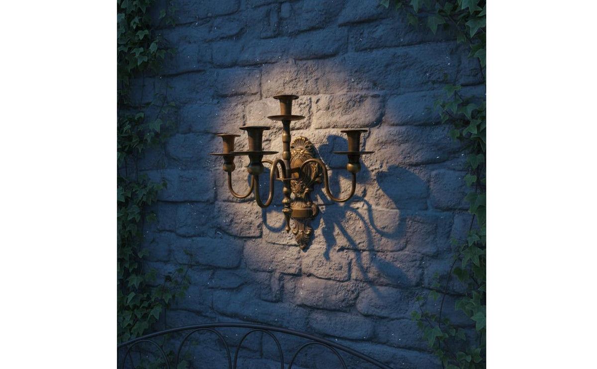 2 Pieces Antique Finish Bronze Wall Candle Sconce Vintage Wall Candle Sconce Decorative Home Decor for Villa, Courtyard, Living Room