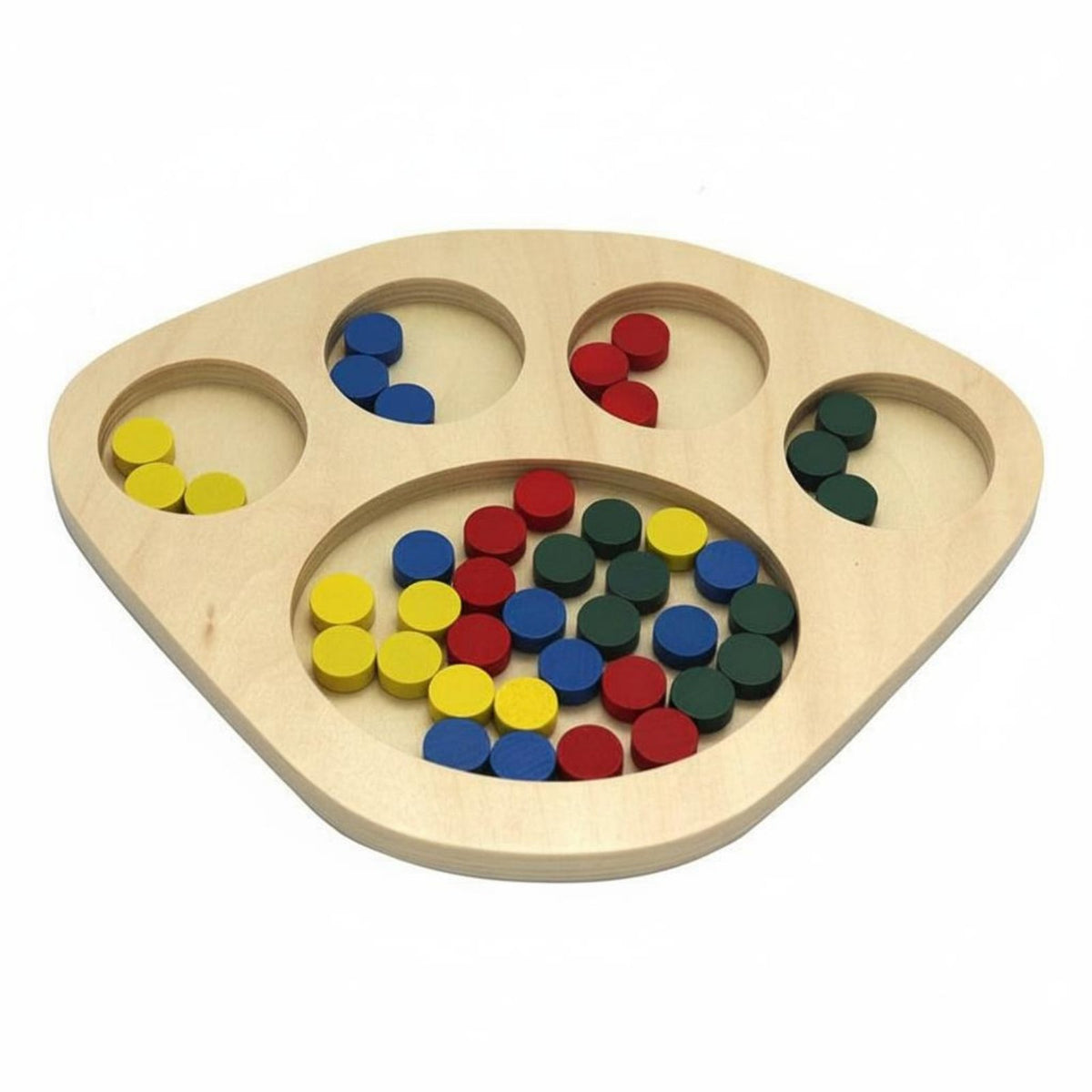 Wooden Color Sorting Tray Early Education Child-Centered Sorting Toy Fine Motor Skill Development Wooden Learning Board for Preschoolers, Kindergarten
