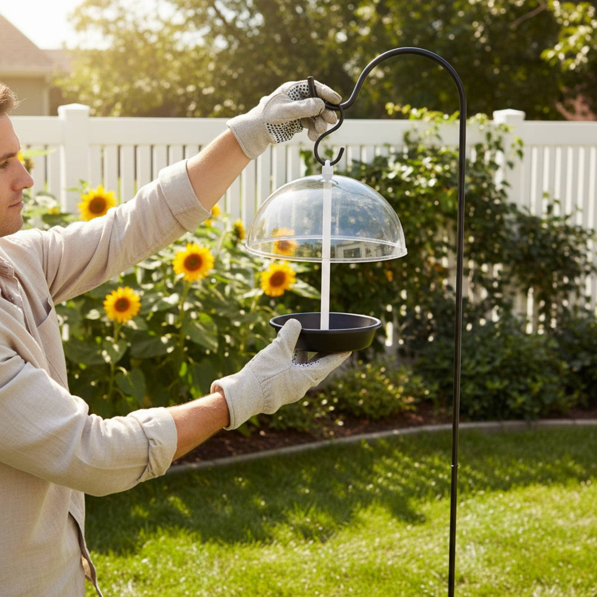 Umbrella Bird Feeder Weatherproof Hanging Bird Feeder Hanging Tray with Cover for Backyard, Patio